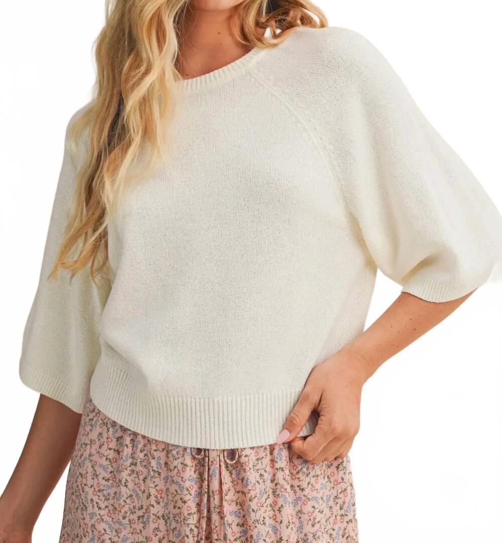 NEW MUSTARD SEED little latte sweater top in cream